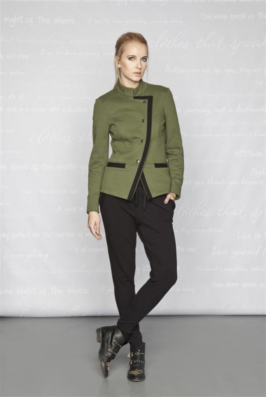 kurtki damskie Kurtka BE OPTIMISTIC zielona (004ML)