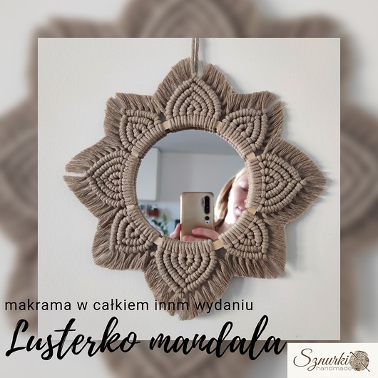 lustra stojące i wiszące Lusterko mandala makrama boho dekoracja