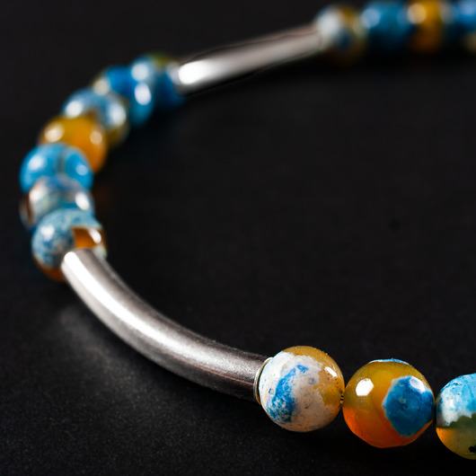 kolie Naszyjnik z agatem ognistym. [ŁN11]