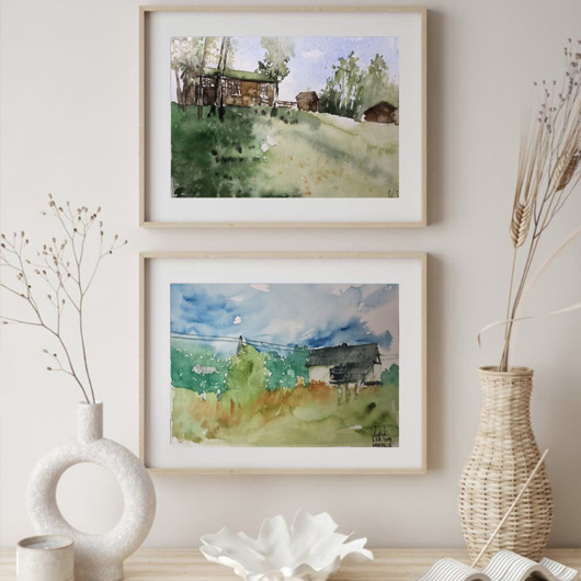 obrazy Obraz akwarelowy na zamówienie PEJZAŻ - oryginalny, różne rozmiary