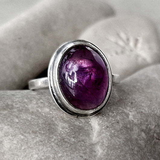 pierścionki srebrne Aster srebrny pierścionek z ametystem