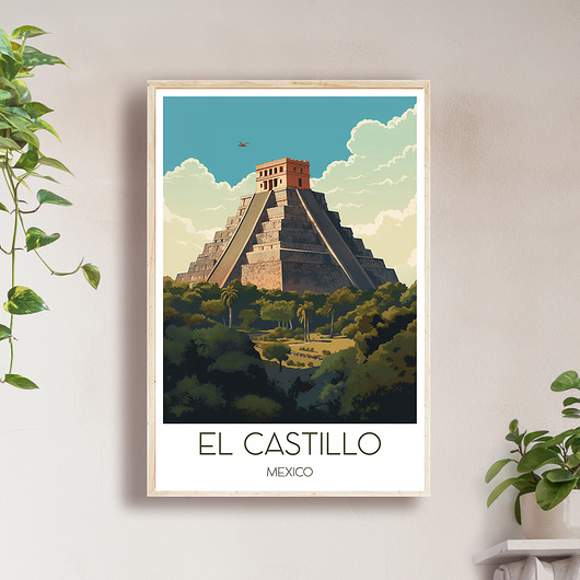 plakaty Meksyk - El Castillo - Plakat, pamiątka dla podróżnika