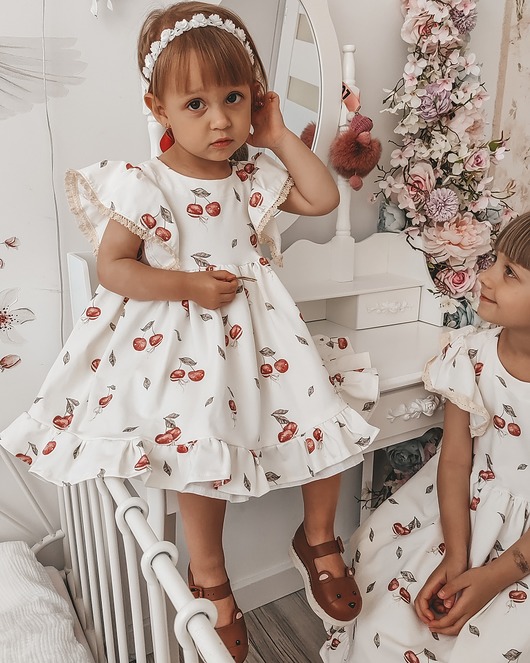 sukienki dla dziewczynki Sukienka Letnia Wiśniowo Mi