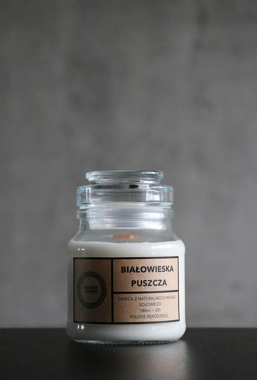 świeczniki i świece Świeca z wosku sojowego Białowieska Puszcza