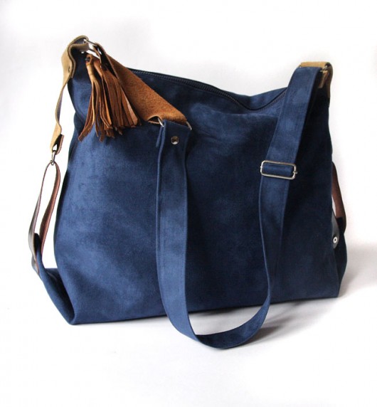 torba - navy blue&leather II- elfagado