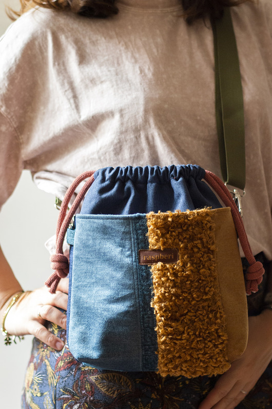 torebki mini Listonoszka z kominem patchwork