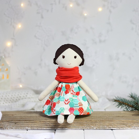 lalki Lala  turkusowa w spódniczce w geometryczne wzory