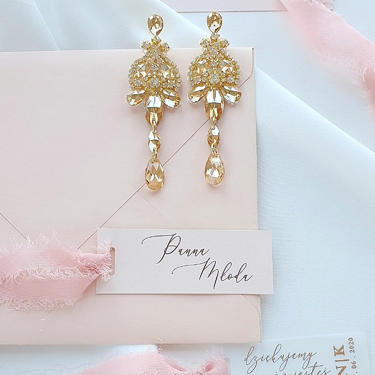 Biżuteria ślubna Kolczyki Perfect Glam Crystalized - Gold