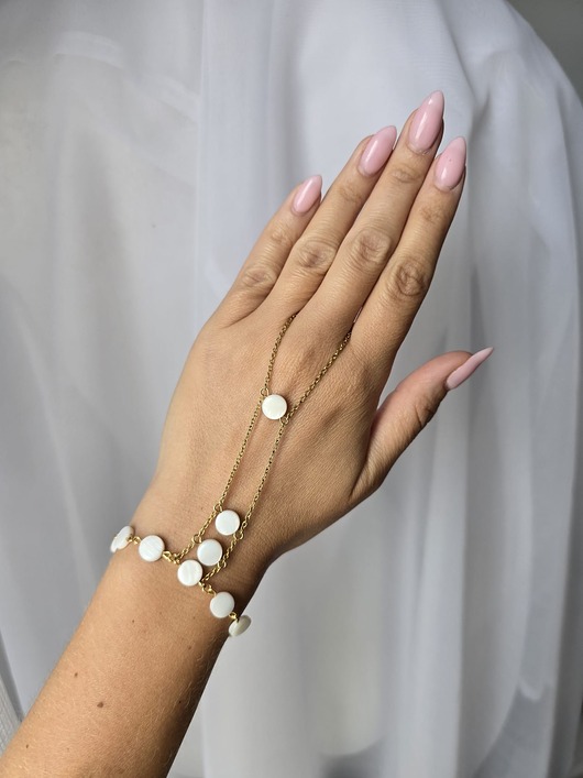 bransoletki z kamieni naturalnych Bransoletka z pierścionkiem Dream Stones - masa perłowa