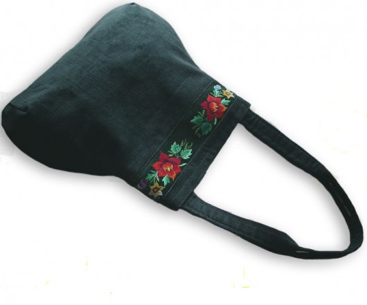 Green Velvet Bag (Art Embroidery) na ludowo