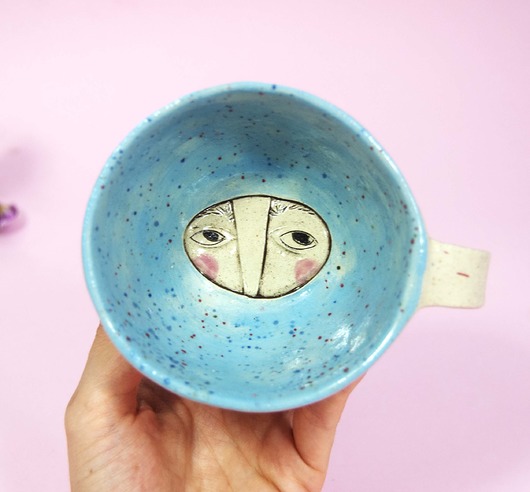 Filiżanka "face to face" błękit OTOOKA CERAMICS