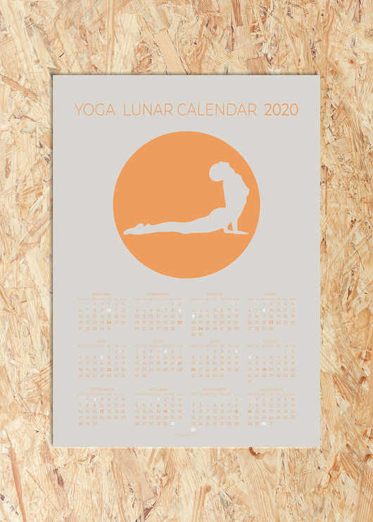 Kalendarz księżycowy 2020 pomarańczowy My Yoga Smile
