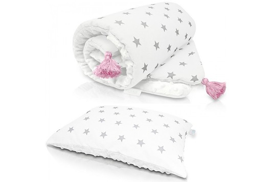 Zestaw Minky 65x75cm/35x25cm "LittleStars&Rose" Cat of the Moon