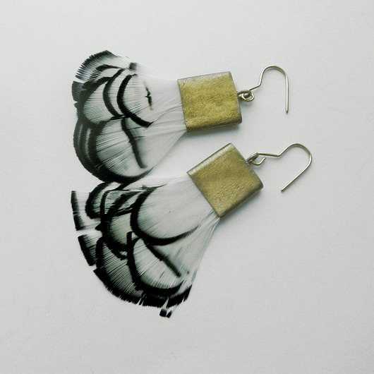 kolczyki z piórami PIÓRKO kolczyki