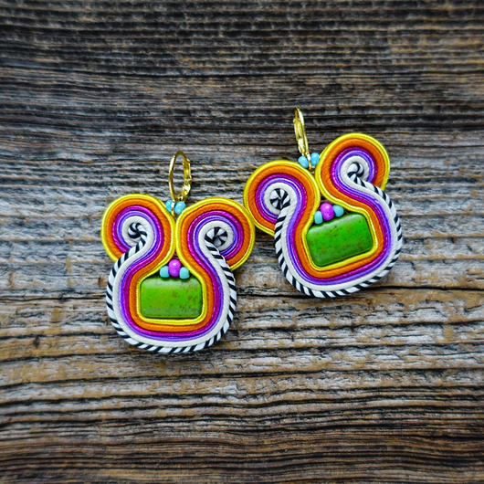 kolczyki soutache Nubi- Etniczne i kolorowe kolczyki soutache