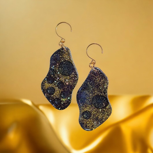 kolczyki z żywicy UNIKATOWE  kolczyki z żywicy : kolekcja QUEEN OF THE NIGHT II