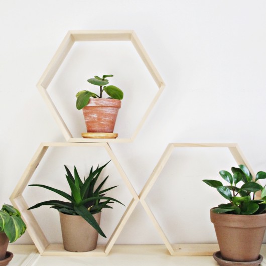 meble do pokoju dziecka HEX XL - półka drewniana heksagon