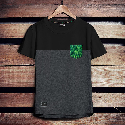 t-shirty męskie Koszulka męska - LAS kieszonka