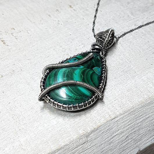 wisiory Wisiorek malachit z azurytem   s171