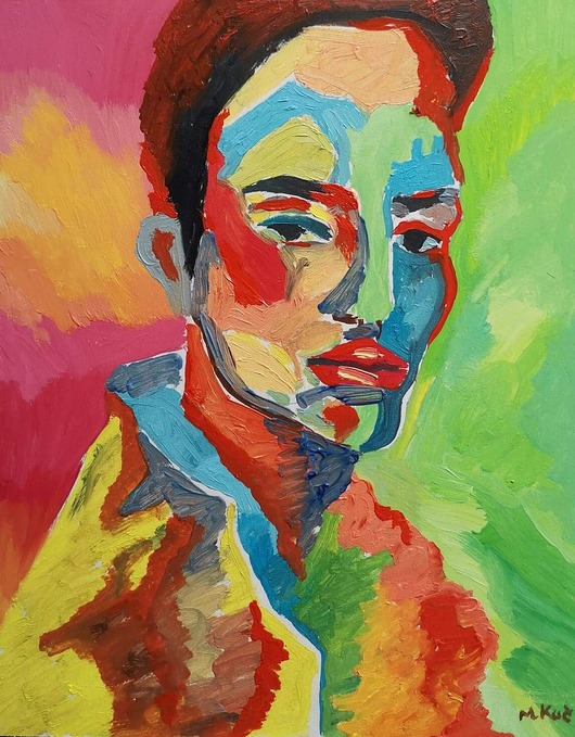 obrazy Obraz  olejny  portret buntownika