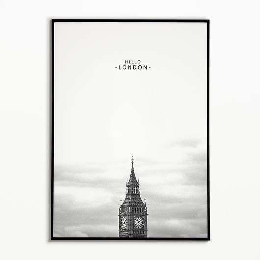plakaty Plakat Londyn - Big Ben z napisem Hello London