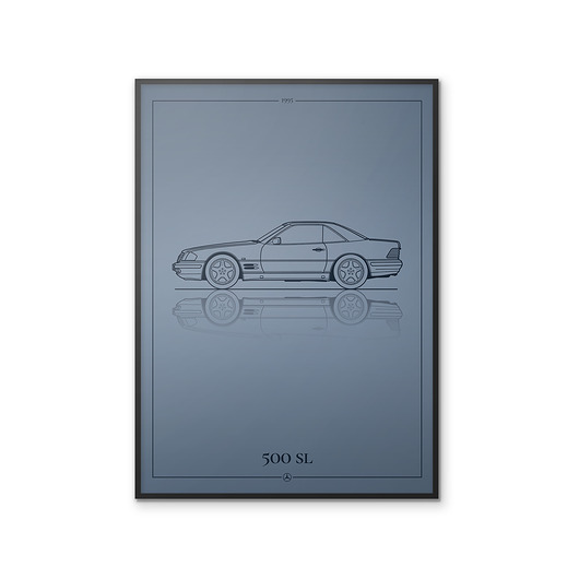 Plakat Motoryzacja - Mercedes 500SL Peszkowski Graphic