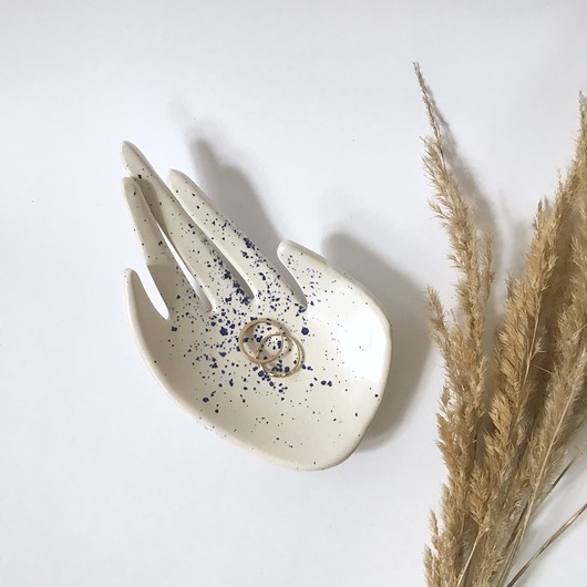 Ceramiczna Dłoń Niebieskie Ciapki Maison Fragile