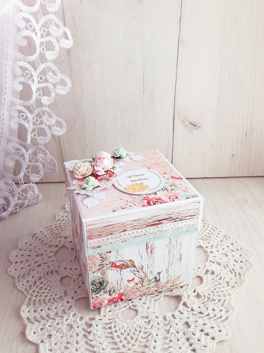 Exploding box urodzinowy z tortem Birdsong Lulaczkowo
