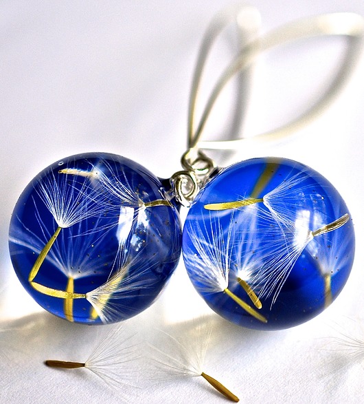 Kolczyki srebrne z nasionami dmuchawca Grol Jewellery