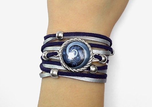 bransoletki ze szkła Bransoletka NIEBIESKA SPIRALA - 0115