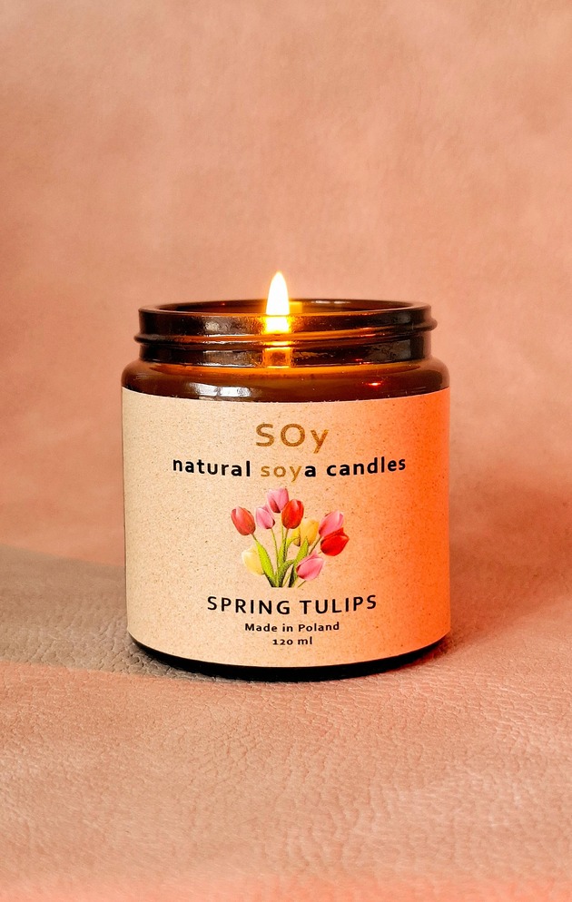 świece zapachowe Świeczka sojowa Tulipany
