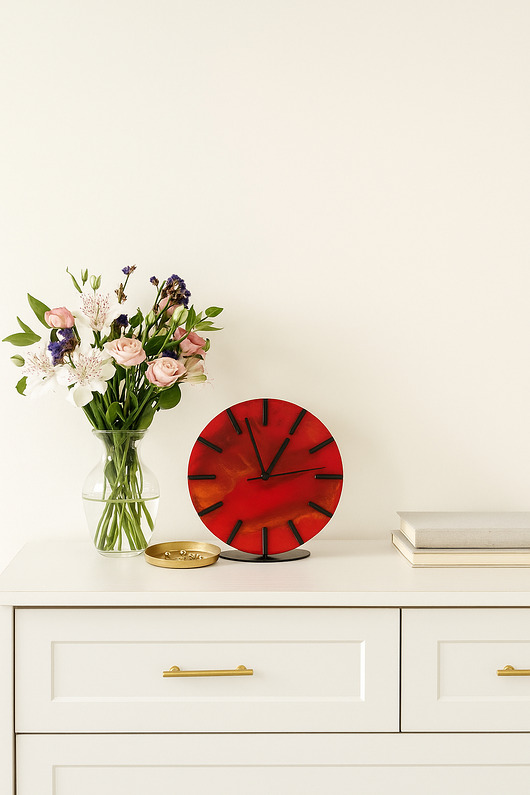 zegary Zegar z żywicy epoksydowej, elegancka dekoracja na biurko lub do salonu