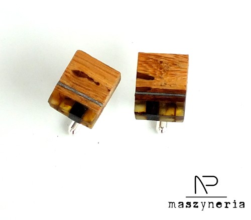 Wood&Amber Spinki Do Mankietów Bambusowe Maszyneria