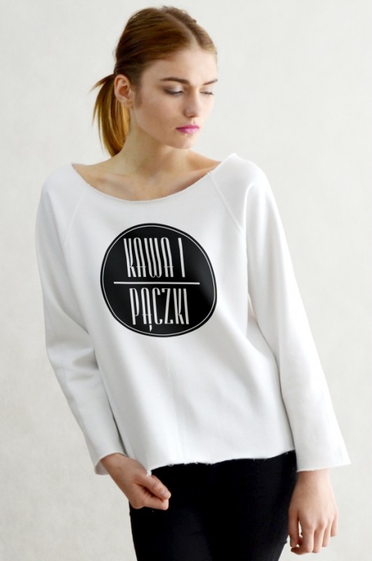 KAWA I PĄCZKI biała bluza oversize GAU great as You