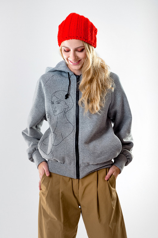Bluza damska FIO Faces- grey Pracownia FIO