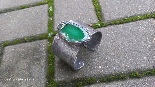 bransoletki wire wrapping Zielona łąka  - bransoletka regulowana