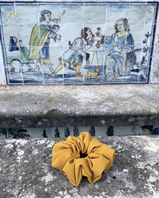 gumki do włosów Gumka scrunchie Mustard