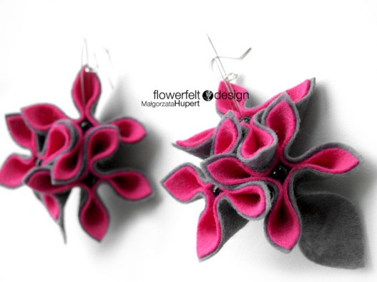 różowe w szarym FlowerFelt Design