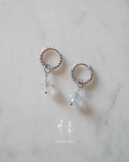 kolczyki z kamieniami Kolczyki 2w1 z zawieszką z kamienia naturalnego