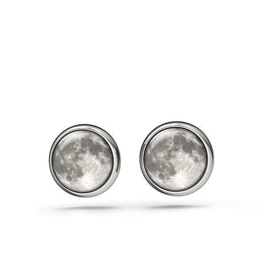 kolczyki szklane Kolczyki sztyfty - Księżyc - mini