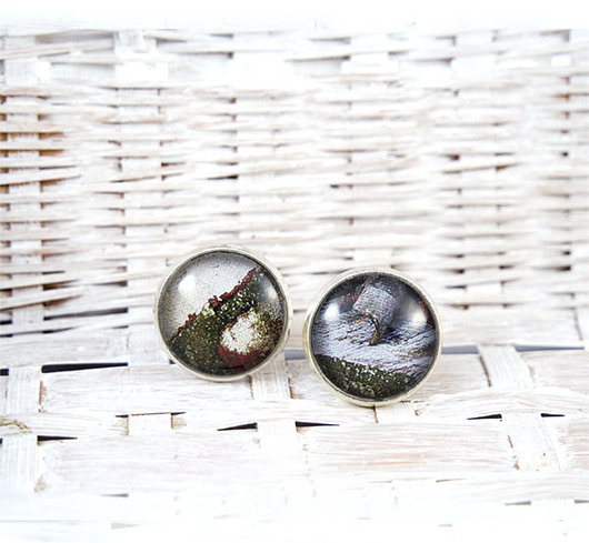 kolczyki szklane Kolczyki - Vintage - wkrętki, sztyfty