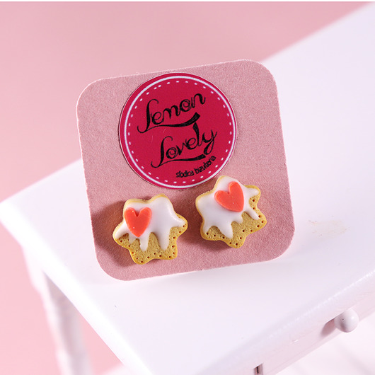 Ciastka z sercami kolczyki dla dziewczyny Lemon Lovely