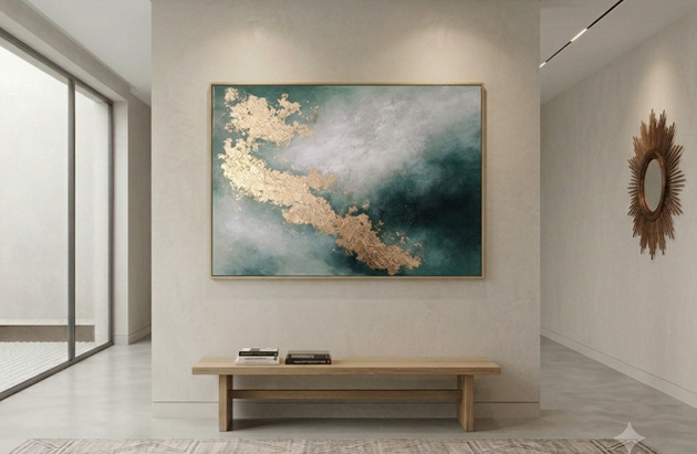 obrazy W OBJĘCIACH NATURY Abstrakcyjny obraz ręcznie malowany, 100x70 cm