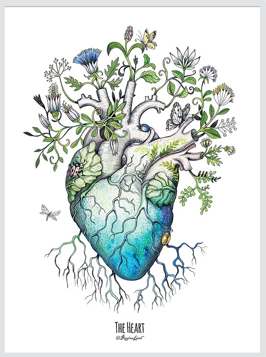 Plakat Heart  / A3 Regina Land Atelier