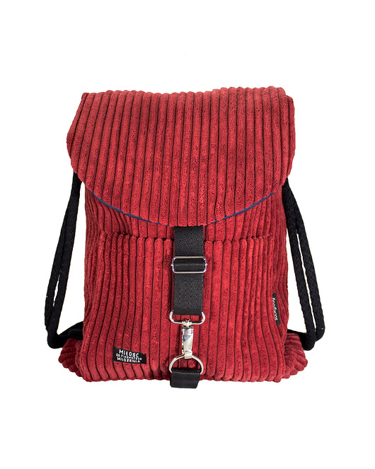 Plecak czerwony sztruks sacky bag