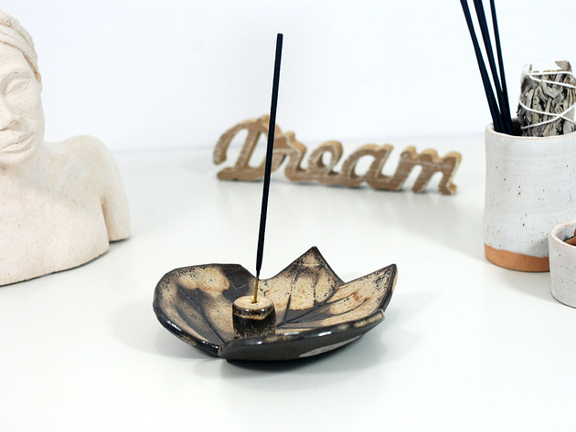 Podstawki pod kadzidełka Miseczka liść -  na kadzidło, palo santo, biżuterię, drobiazgi