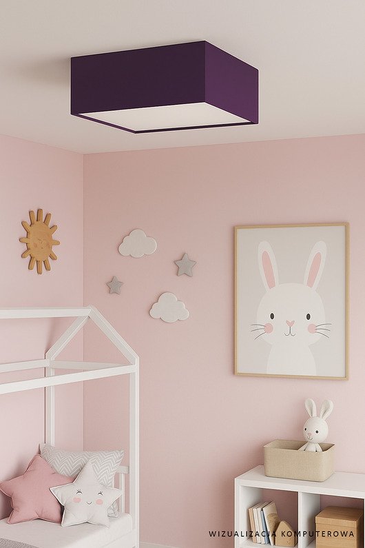 lampy do pokoju dziecka Fioletowa lampa sufitowa do pokoju dziecka ALABAMA KIDS