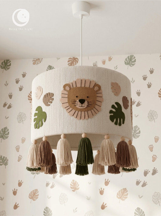 lampy do pokoju dziecka Lampa sufitowa SAFARI  Abażur handmade do pokoju dziecka