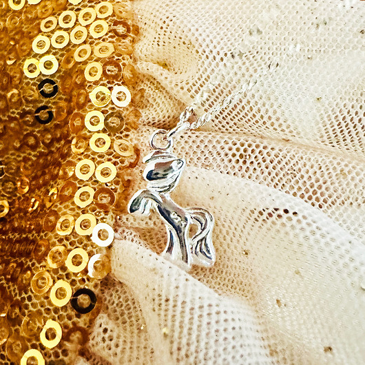 srebrne naszyjniki Naszyjnik z konikem pony, srebrny konik pony