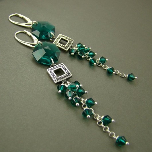 kolczyki swarovski Kolczyki Swarovski Szmaragdowa elegancja